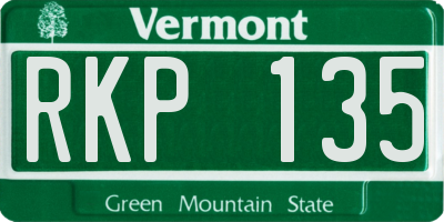 VT license plate RKP135