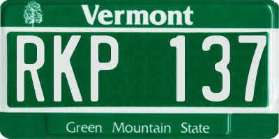 VT license plate RKP137