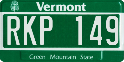 VT license plate RKP149