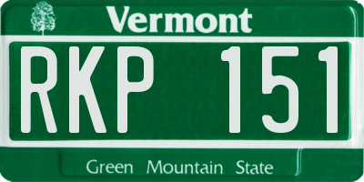 VT license plate RKP151