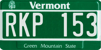 VT license plate RKP153