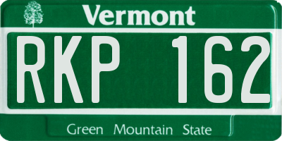VT license plate RKP162