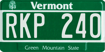 VT license plate RKP240