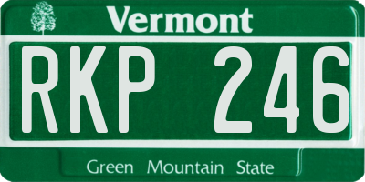 VT license plate RKP246