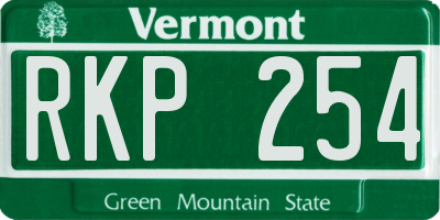 VT license plate RKP254