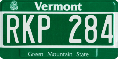 VT license plate RKP284