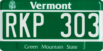 VT license plate RKP303