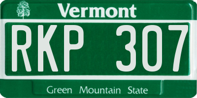 VT license plate RKP307