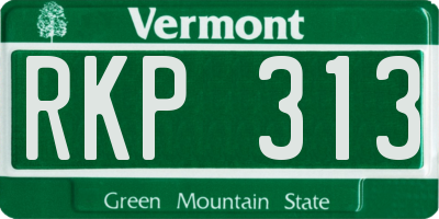 VT license plate RKP313