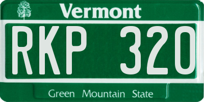VT license plate RKP320