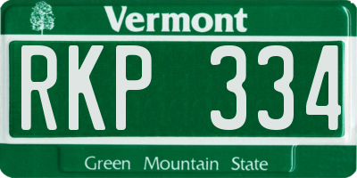 VT license plate RKP334