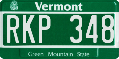 VT license plate RKP348