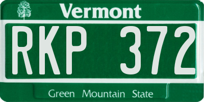 VT license plate RKP372