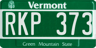 VT license plate RKP373