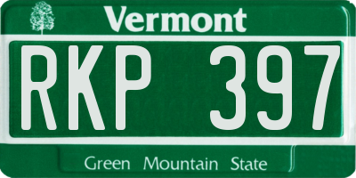 VT license plate RKP397