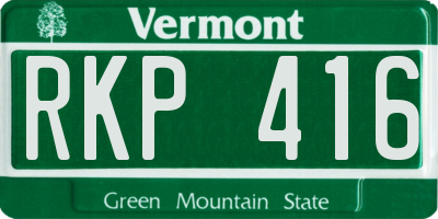 VT license plate RKP416