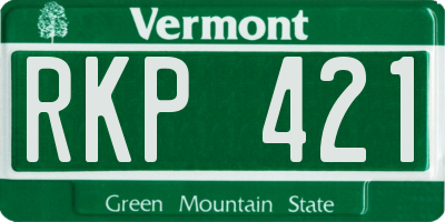 VT license plate RKP421