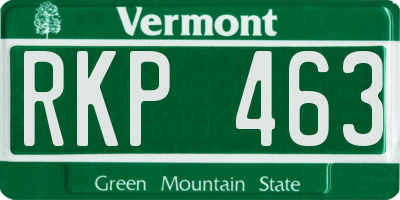 VT license plate RKP463