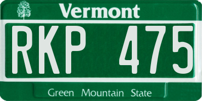 VT license plate RKP475