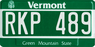 VT license plate RKP489