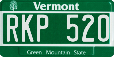 VT license plate RKP520