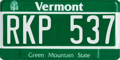 VT license plate RKP537