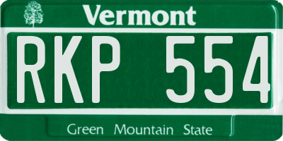 VT license plate RKP554