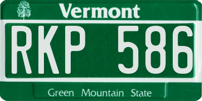 VT license plate RKP586