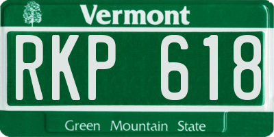 VT license plate RKP618