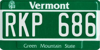 VT license plate RKP686