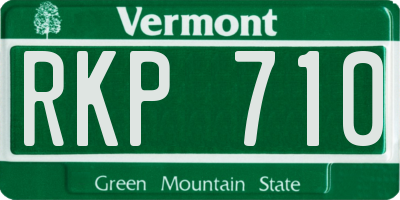 VT license plate RKP710