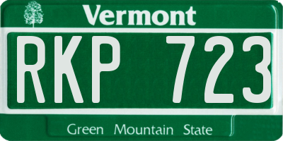 VT license plate RKP723