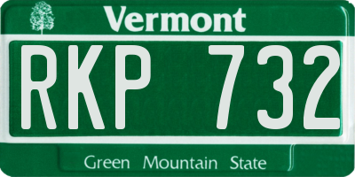 VT license plate RKP732