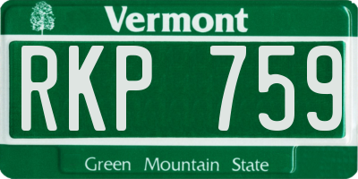 VT license plate RKP759