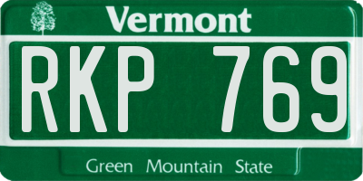 VT license plate RKP769