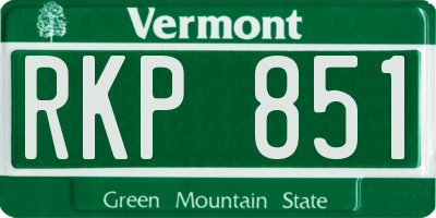 VT license plate RKP851