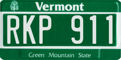 VT license plate RKP911
