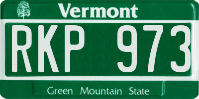 VT license plate RKP973