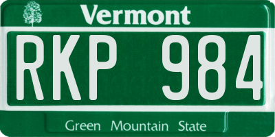 VT license plate RKP984