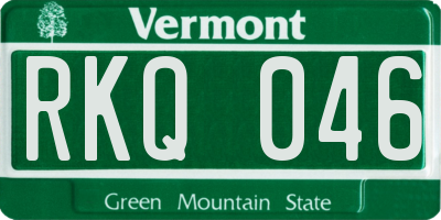 VT license plate RKQ046