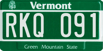 VT license plate RKQ091