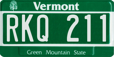 VT license plate RKQ211