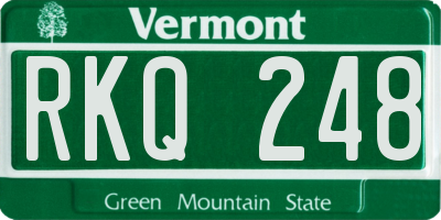 VT license plate RKQ248