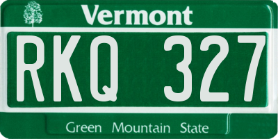 VT license plate RKQ327