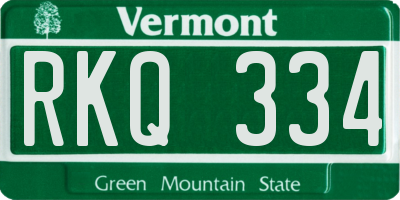 VT license plate RKQ334