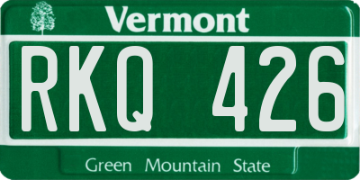 VT license plate RKQ426
