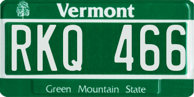 VT license plate RKQ466