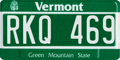 VT license plate RKQ469