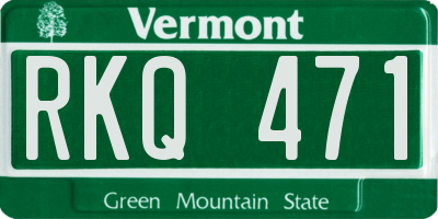 VT license plate RKQ471