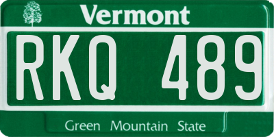 VT license plate RKQ489